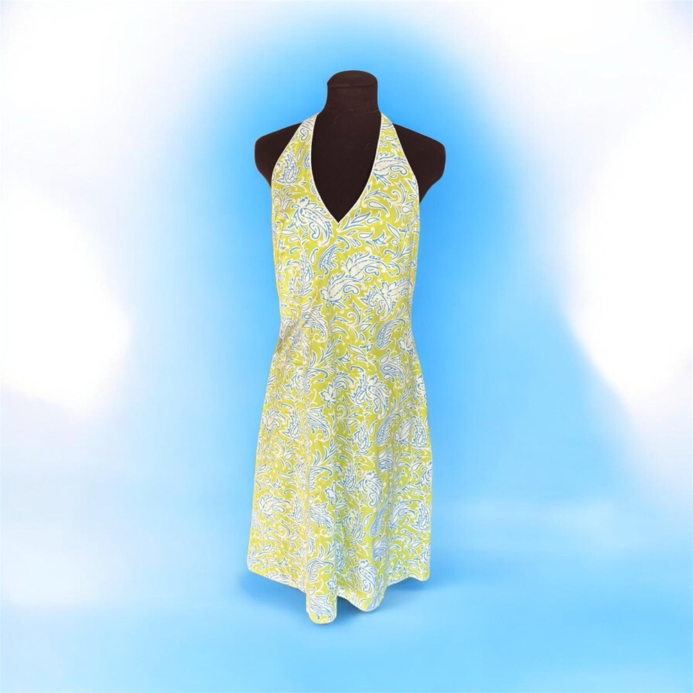 J. McLaughlin Paisley Floral Halter Dress in Blue, Green & White Womens size 8 - Picture 9 of 9